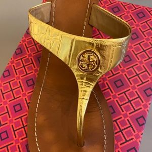 Tory Burch Gold Wedges size 9